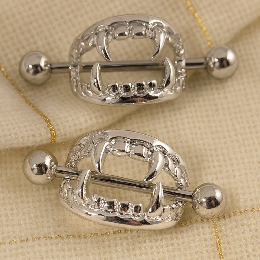 VAMPIRE’S KISS NIPPLE SHIELD SET – 14 GAUGE 11/16" Silver