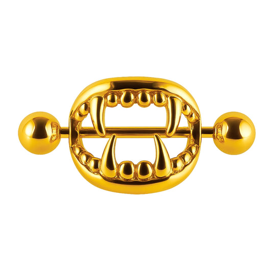 VAMPIRE’S KISS NIPPLE SHIELD SET – 14 GAUGE 5/8" GOLD