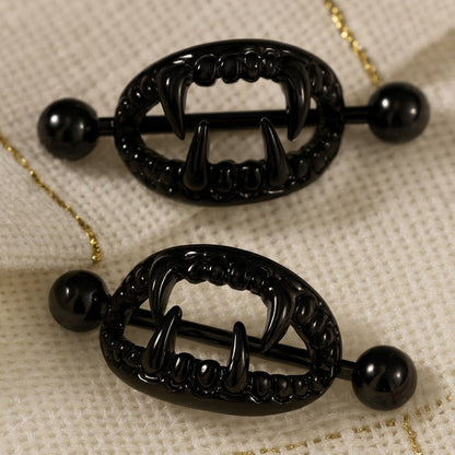 VAMPIRE’S KISS NIPPLE SHIELD SET – 14 GAUGE 5/8" BLACK